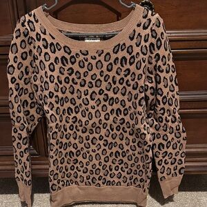 Old Navy Brown and Black Animal Print Sweater